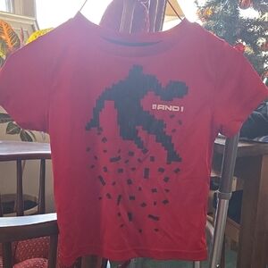 And1 Kids' Red T-Shirt with Black Graphic 2T